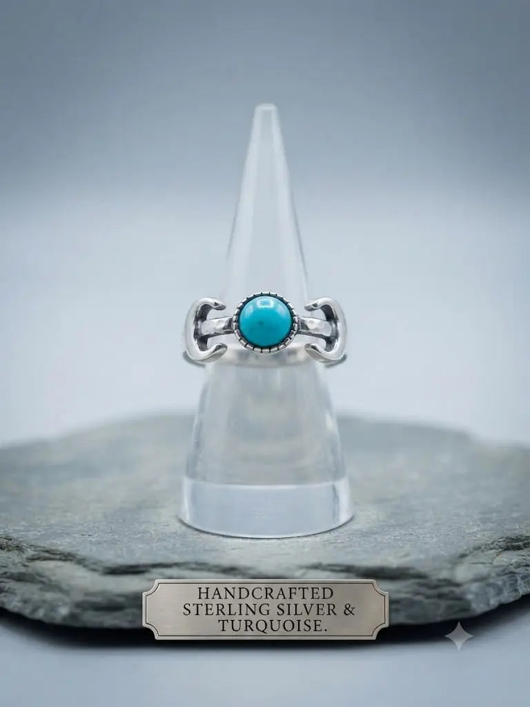 AAA+ Certified, Quality S. Silver-925, Gem Bohemian Turquoise, Size 7, Weight 3.8gm, ABC-734787-8